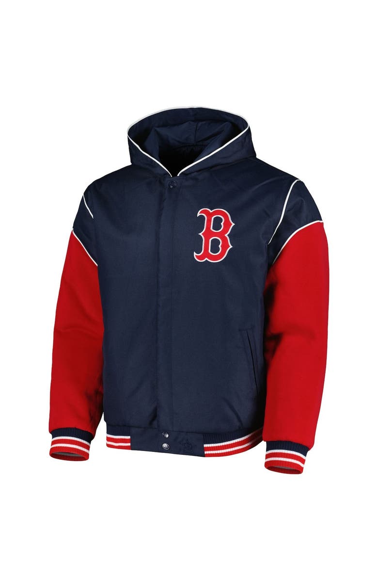 JH DESIGN Men's JH Design Navy Boston Red Sox Reversible Fleece Full-Snap Hoodie Jacket, Alternate, color, 