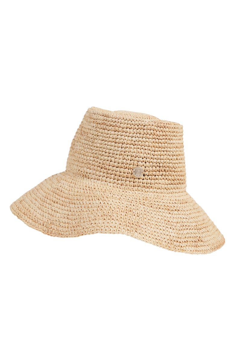 Bruno Magli Crochet Bucket Straw Sun Hat, Alternate, color, Natural