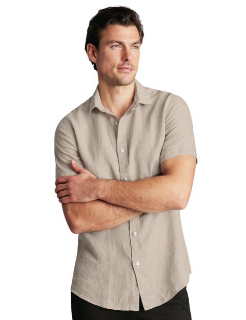 Plain Pure Linen Short Sleeve Shirt