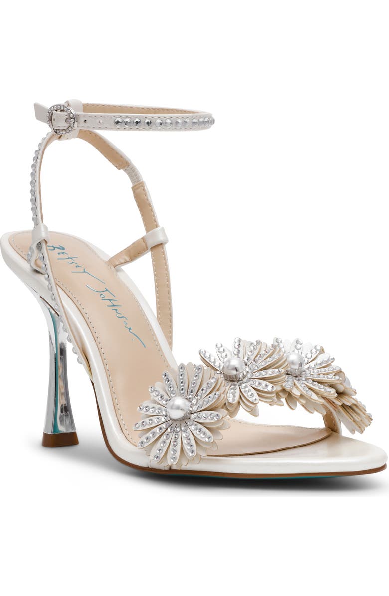Betsey Johnson Mylee Ankle Strap Sandal, Main, color, Ivory