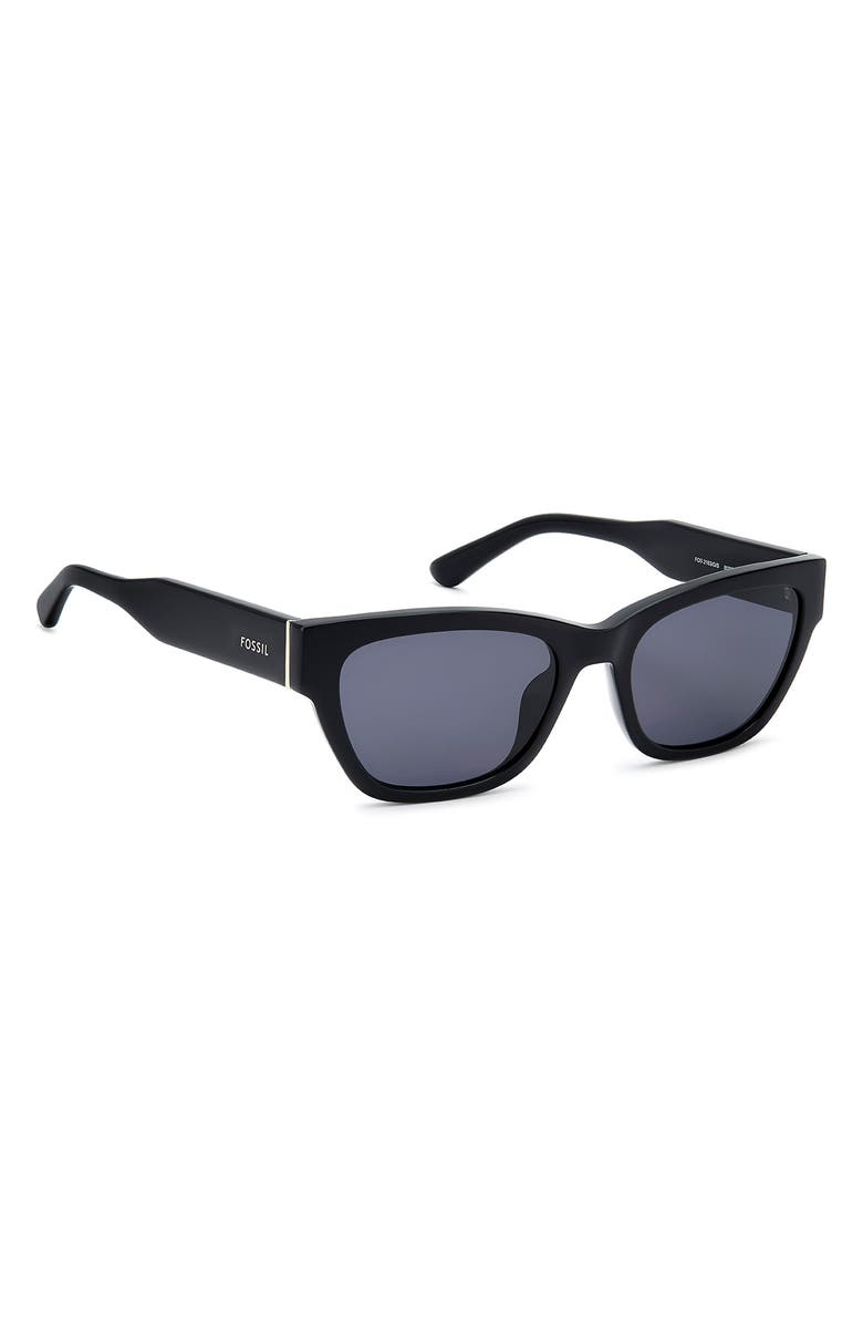 Fossil 55mm Rectangular Sunglasses, Alternate, color, Black/ Grey