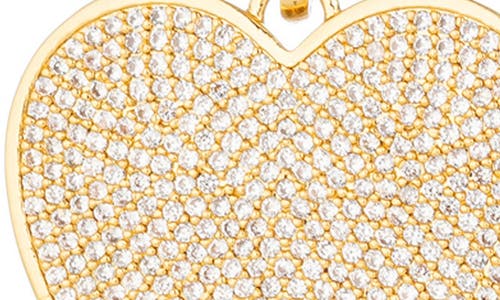 Eye Candy Los Angeles Cubic Zirconia Pavè Heart Pendant Necklace In Gold