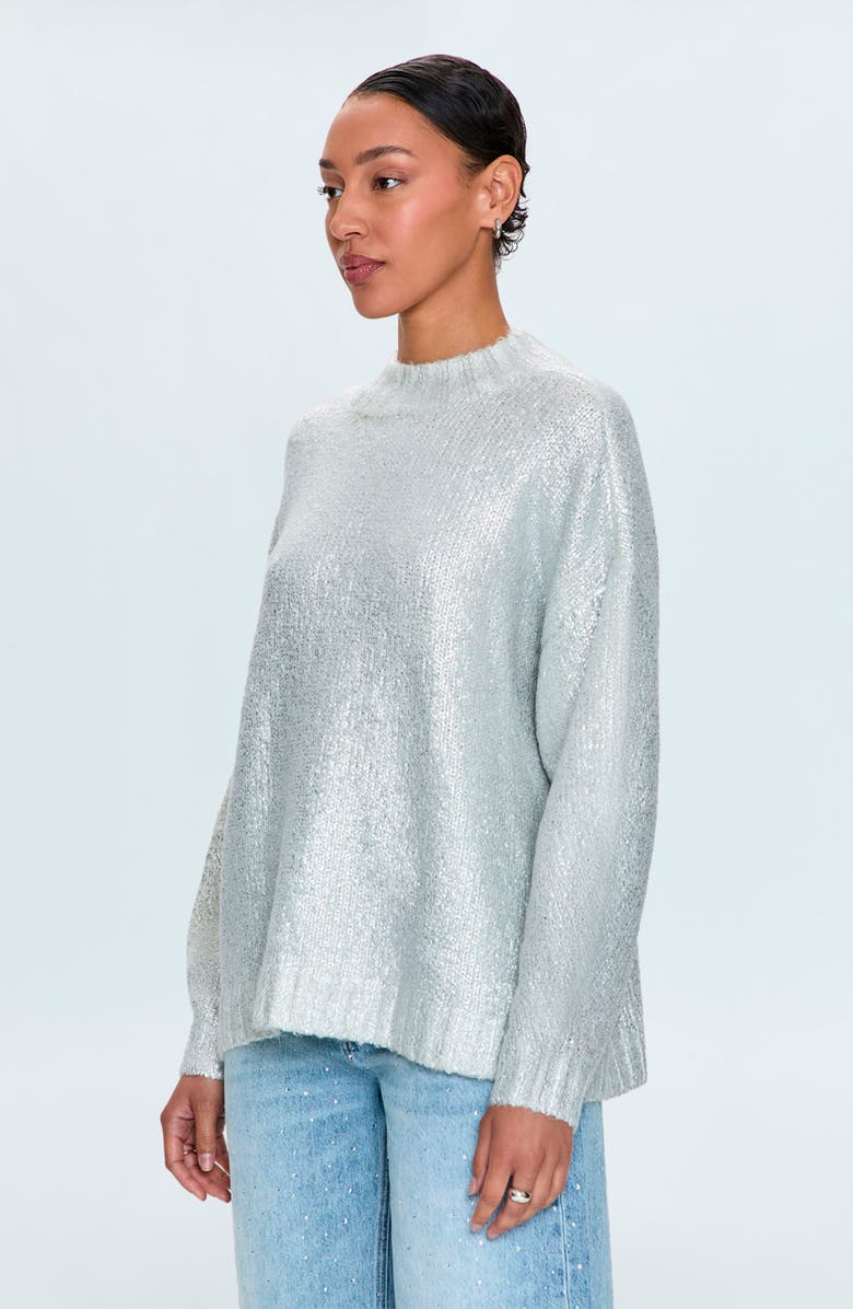 Pistola Carlen Mock Neck Oversize Sweater, Alternate, color, Snow Disco