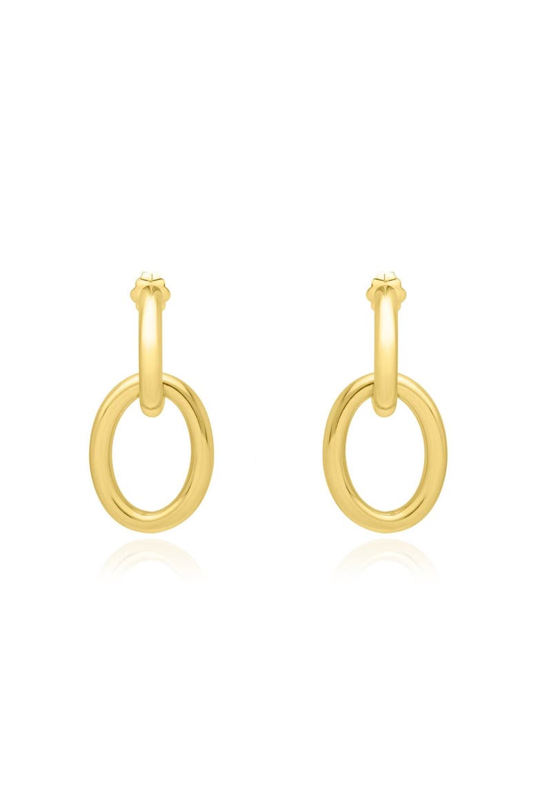 Double Oval Link Drop Earrings, Alternate, color, Yellow Gold
