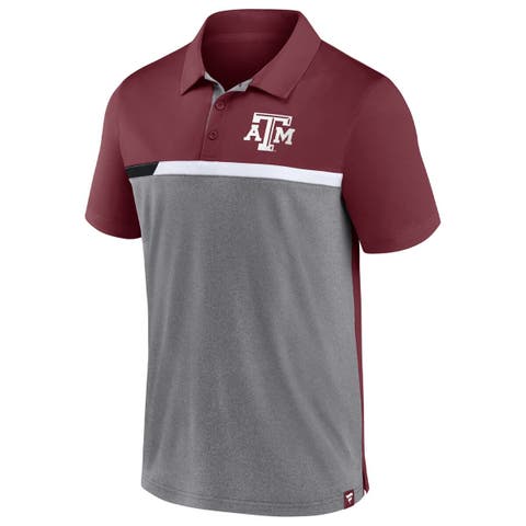 Men's Fanatics Maroon/Heathered Gray Texas A&M Aggies Split Block Color Block Polo