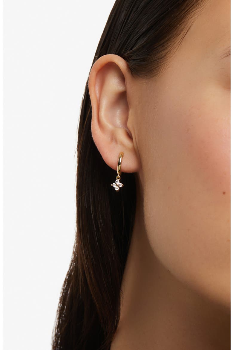 Angela Star Drop Hoop Earrings, Alternate, color, GOLD/CLEAR