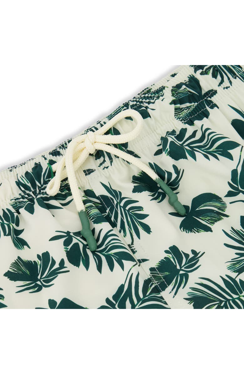 Sunset x Vine Leaf Print Swim Trunks, Alternate, color, Linen