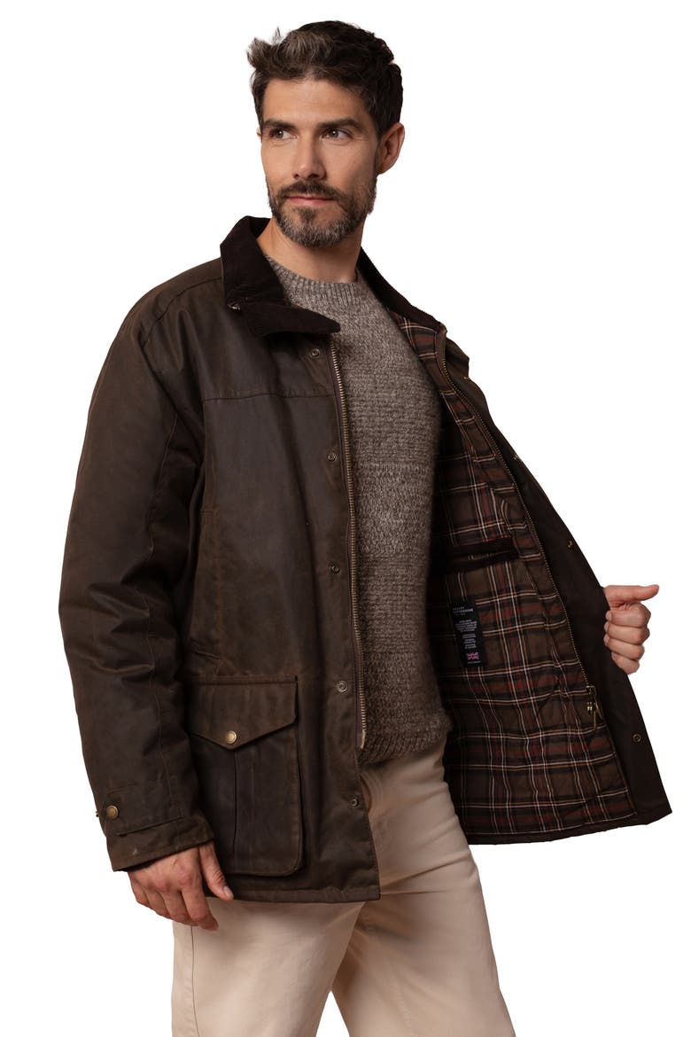 British Waxed Cotton Jacket, Alternate, color, PEAT