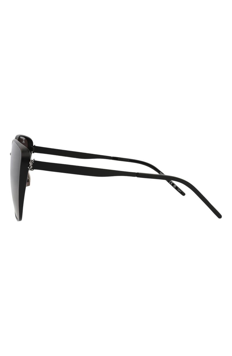 Saint Laurent 62mm Cat Eye Sunglasses, Alternate, color, Black Black Black