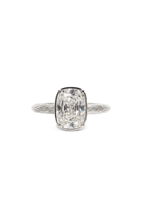 Cushion Cut Sterling Silver Ring