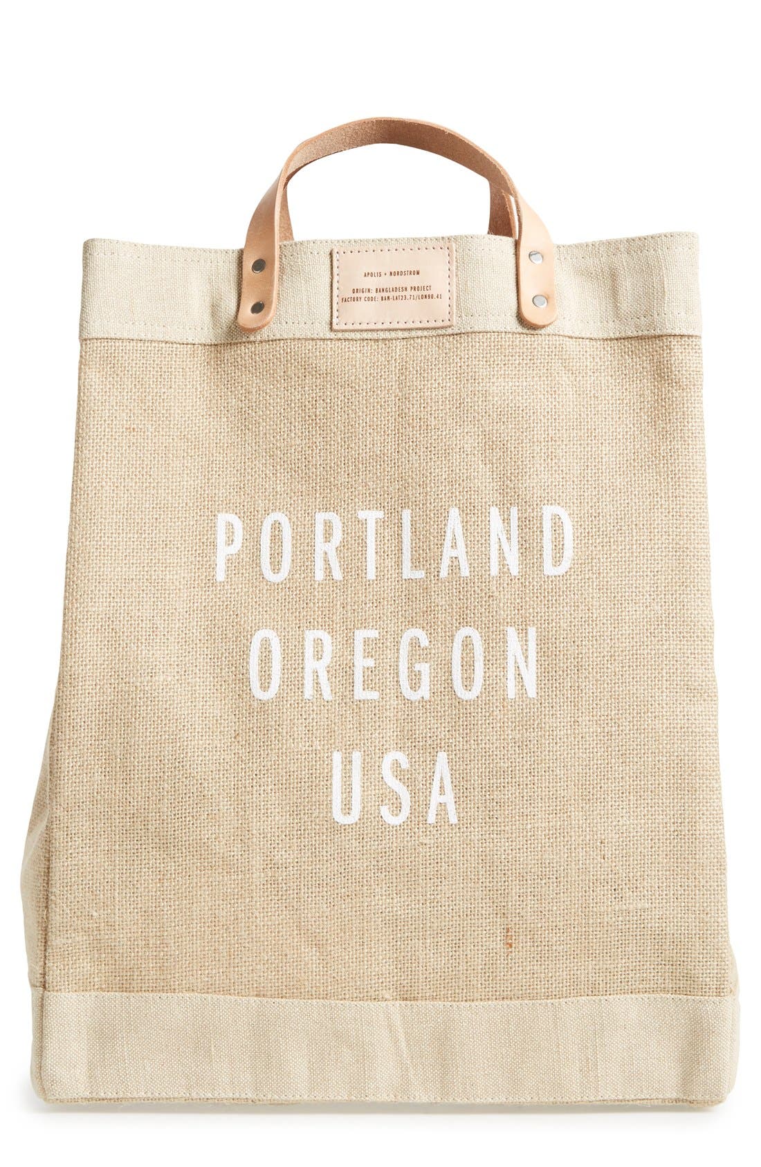 City Market Tote, Main, color, PORTLAND