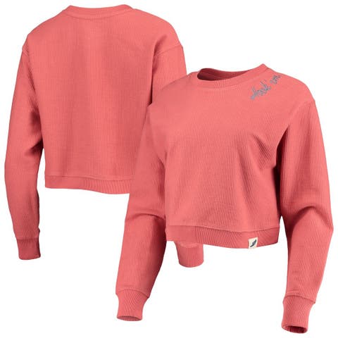 Women's League Collegiate Wear Texas Orange Texas Longhorns Corded Timber Cropped Pullover Sweatshirt