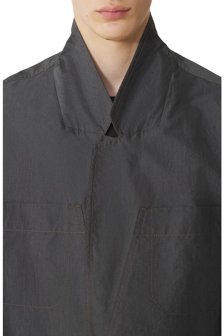 Black Loose-Fit Chambray Jacket, Alternate, color, Gray, Black