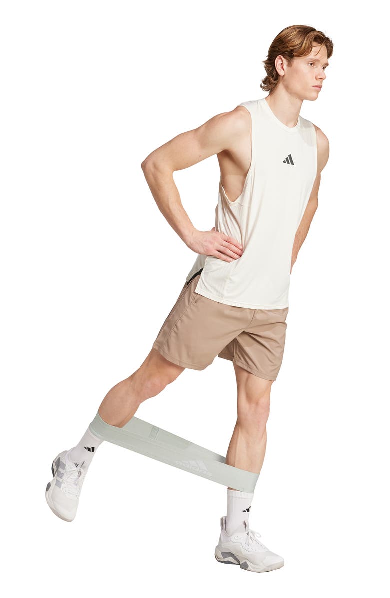 adidas Train Essentials AEROREADY 3-Stripes Training Shorts, Alternate, color, Chalky Brown/ Black