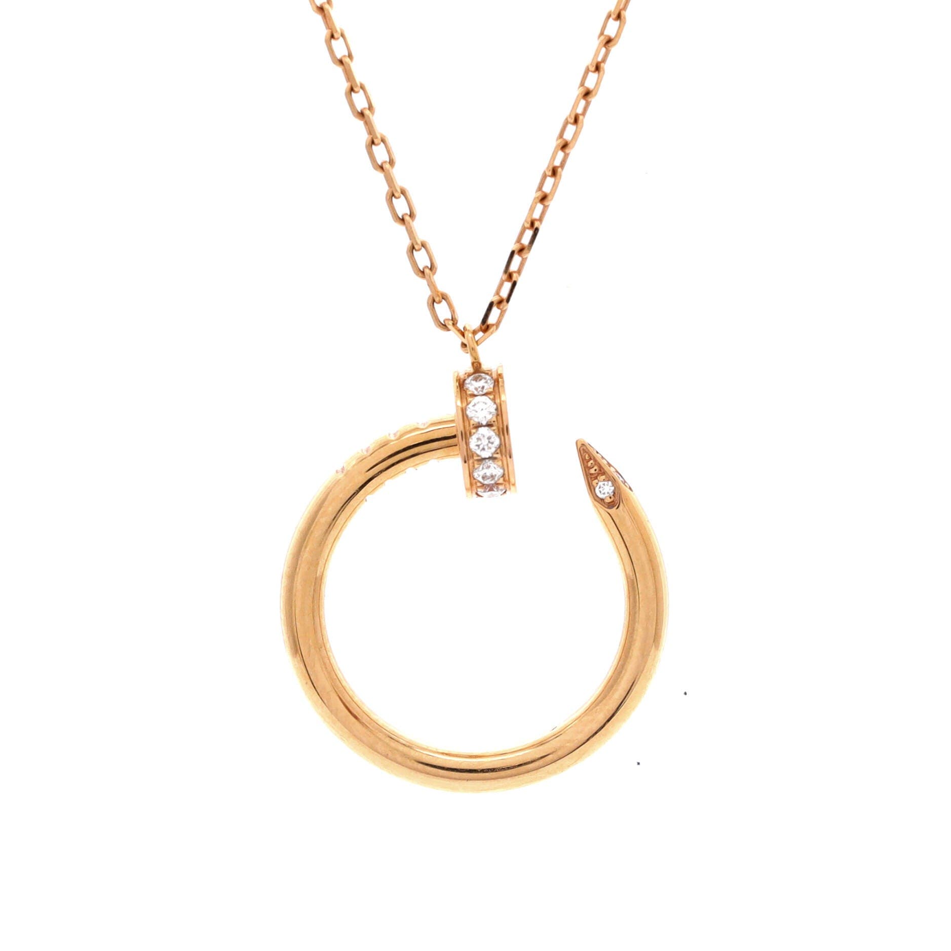 Juste un Clou Pendant Necklace 18K Rose Gold with Diamonds, Main, color, Metallic Gold