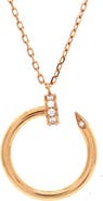 Pre-Owned Cartier Juste un Clou Pendant Necklace 18K Rose Gold with Diamonds