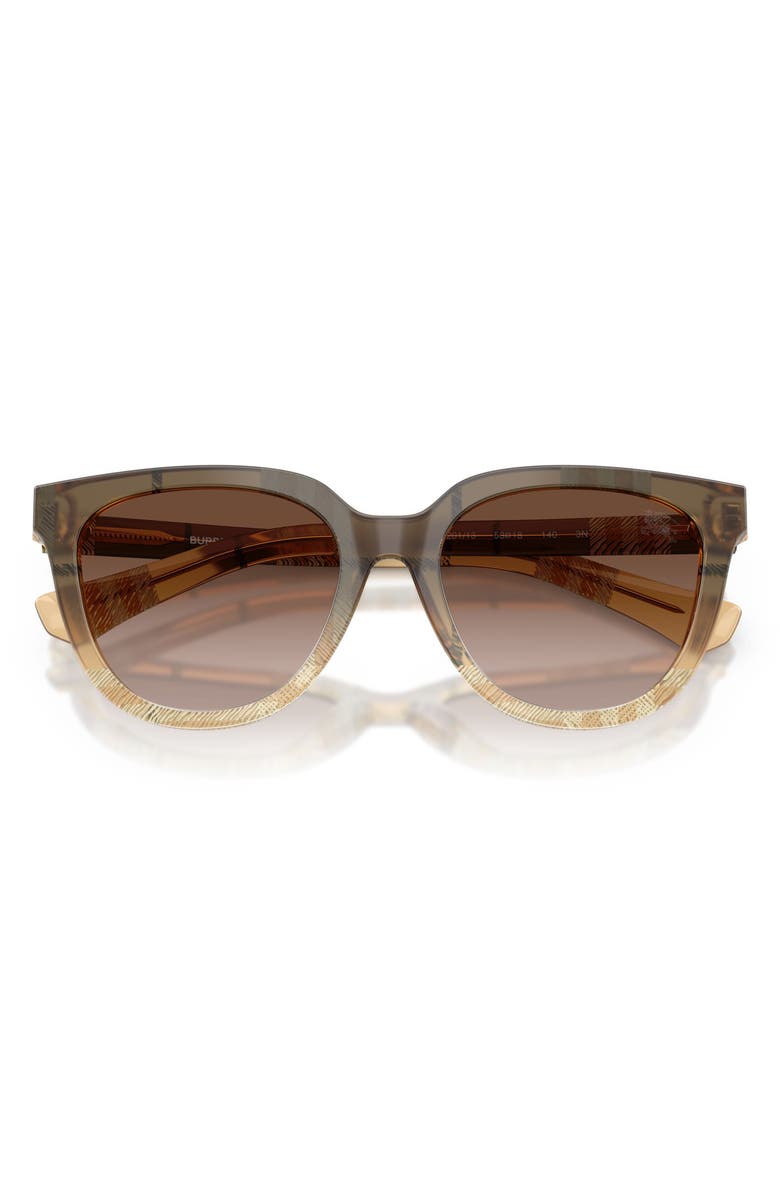 Burberry 53mm Phantos Sunglasses, Alternate, color, Check Gradient Beige / Brown
