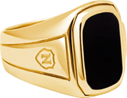 Nialaya Oblong Signet Ring With Onyx