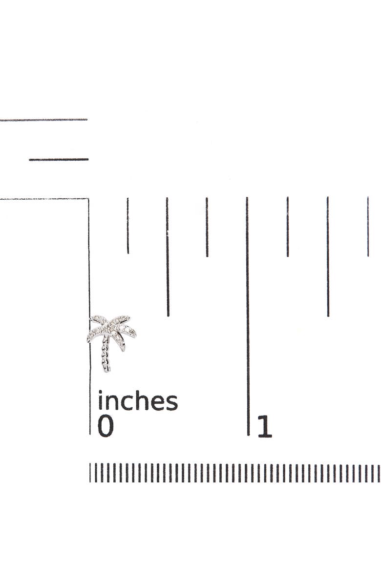 Haus of Brilliance 10K White Gold 1/10 Ct Diamond Encrusted Palm Tree Stud Earrings, Alternate, color, White