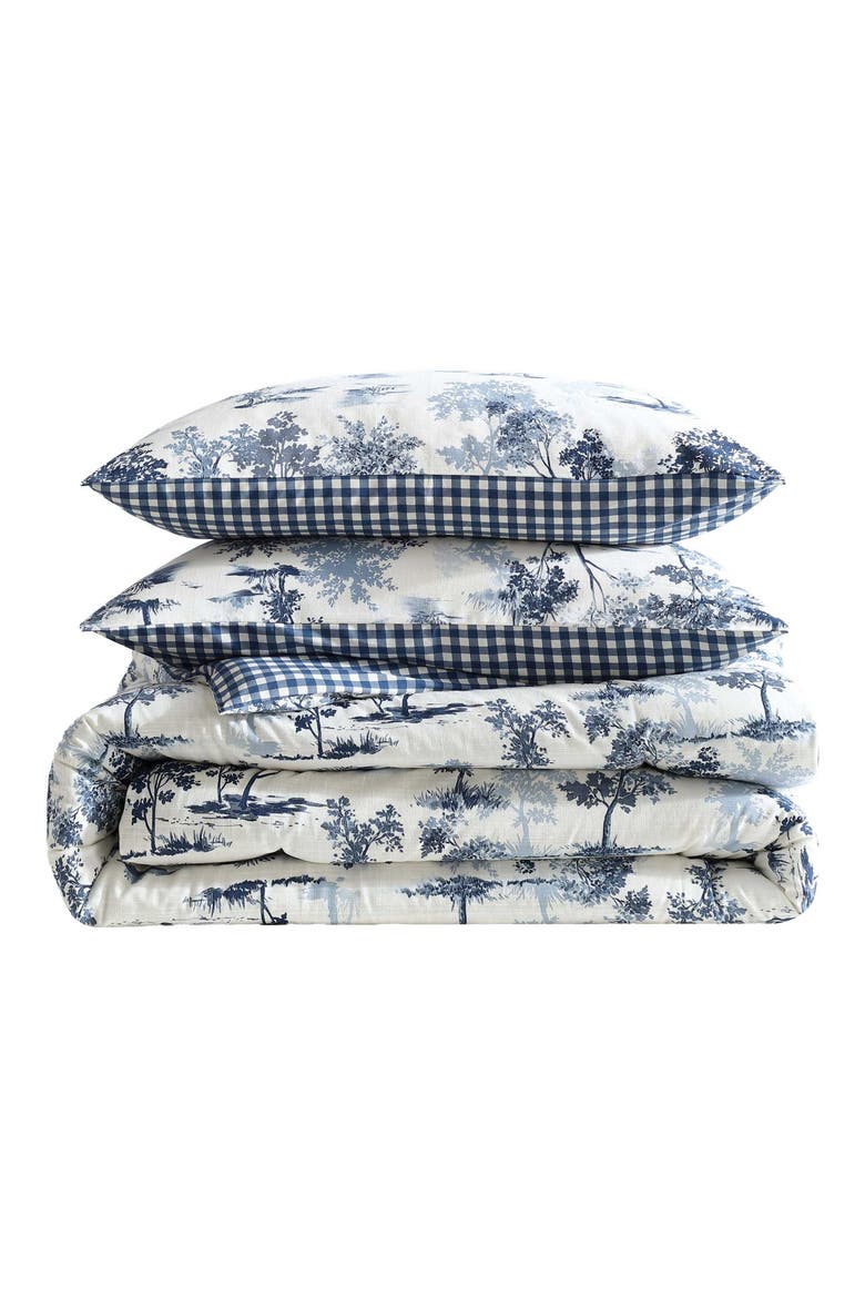 Vintage Forest Toile 2-Piece Twin Comforter Set, Main, color, BLUE