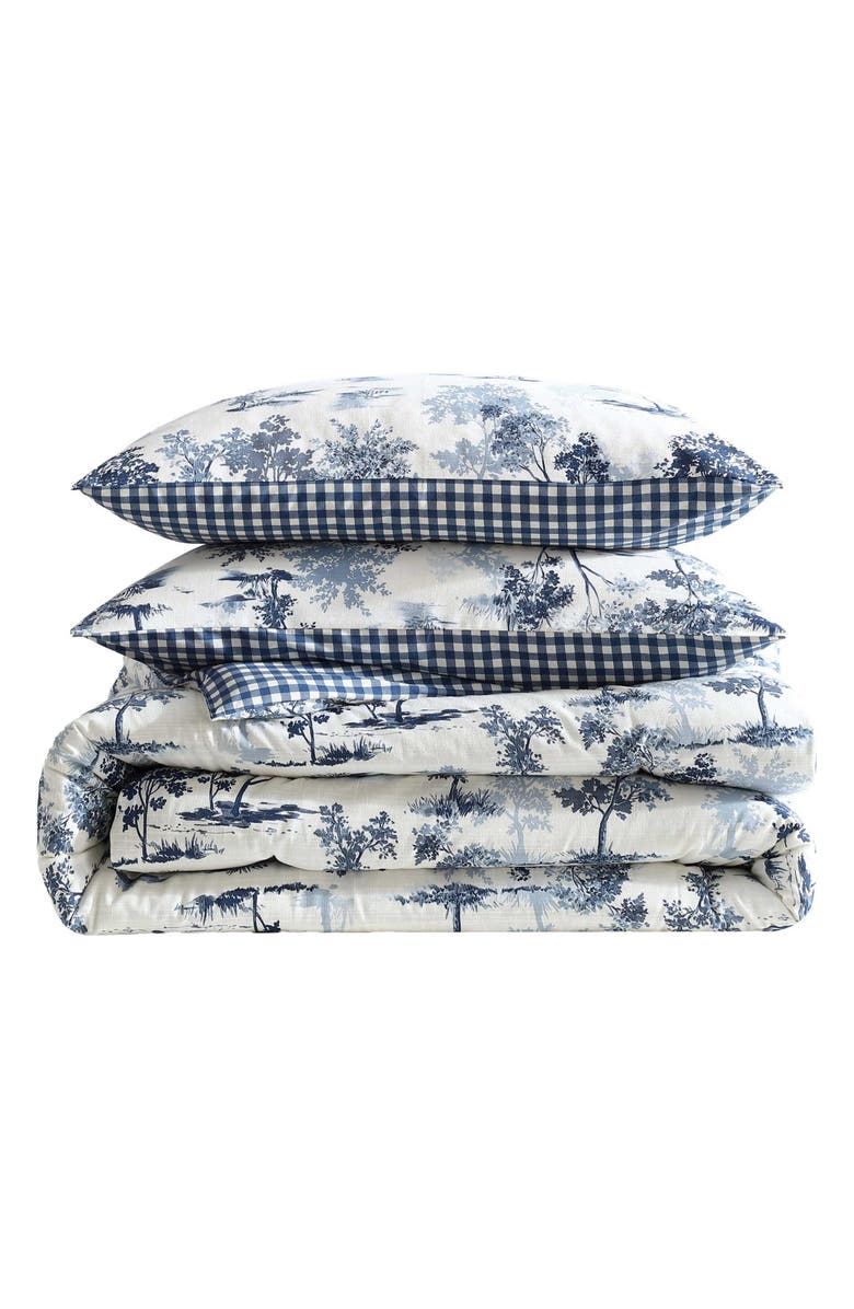 Eddie Bauer Vintage Forest Toile 2-Piece Twin Comforter Set, Main, color, Blue