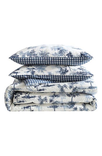 Eddie Bauer Vintage Forest Toile 2-piece Twin Comforter Set In Blue