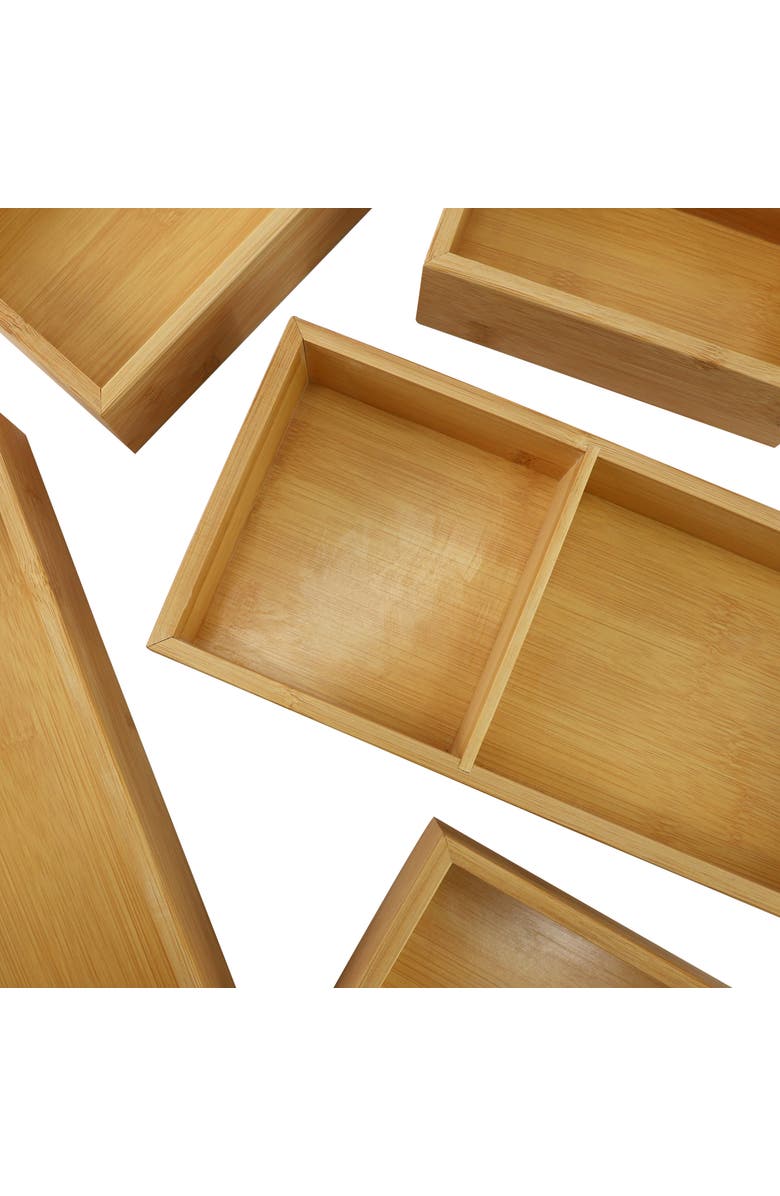 Megachef Wood Storage and Organization Trays, Alternate, color, Bamboo
