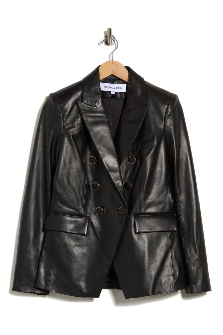 Miller Leather Dickey Jacket, Main, color, BLACK