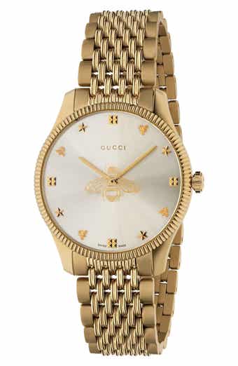 Gucci gold bracelet watch women's discount
