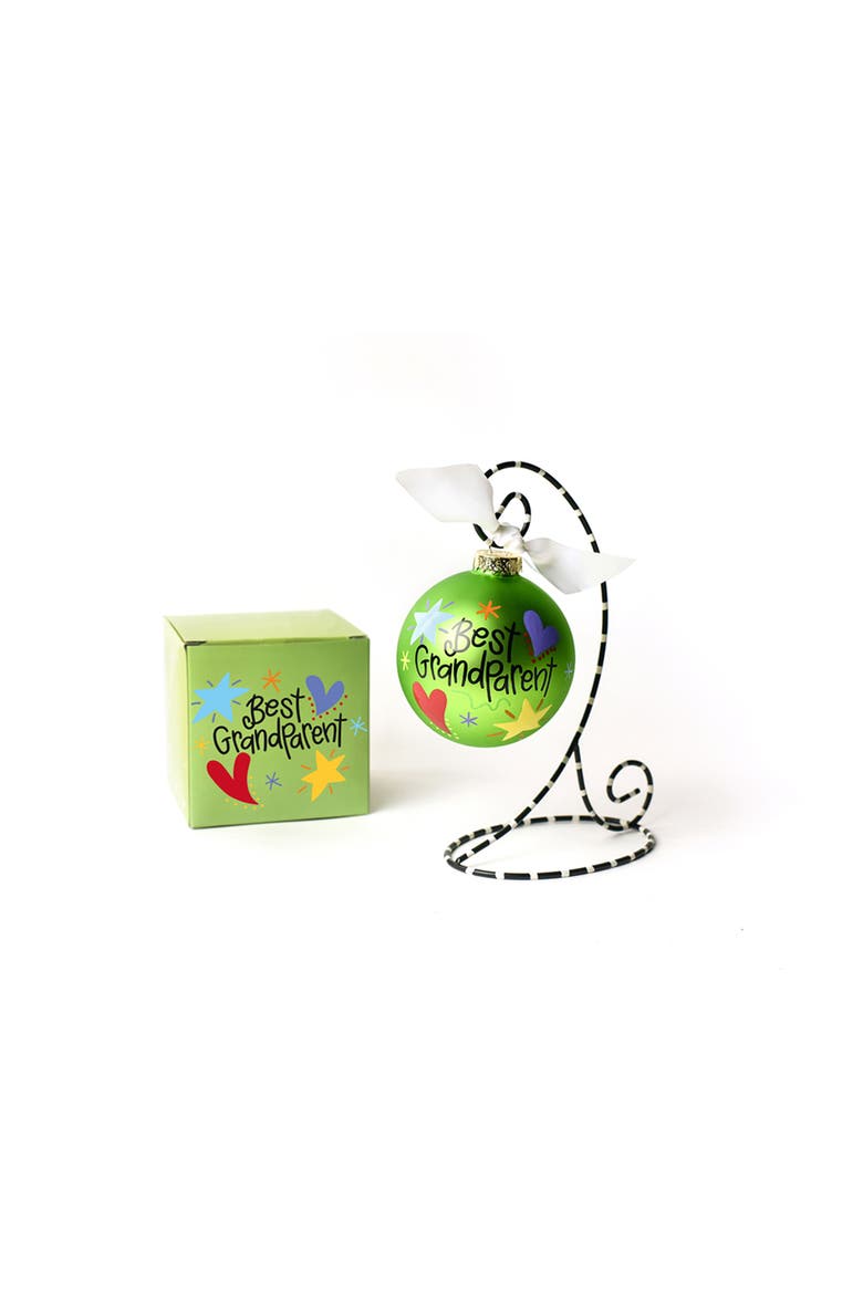 Best Grandparent Glass Ornament with Stand, Main, color, Green
