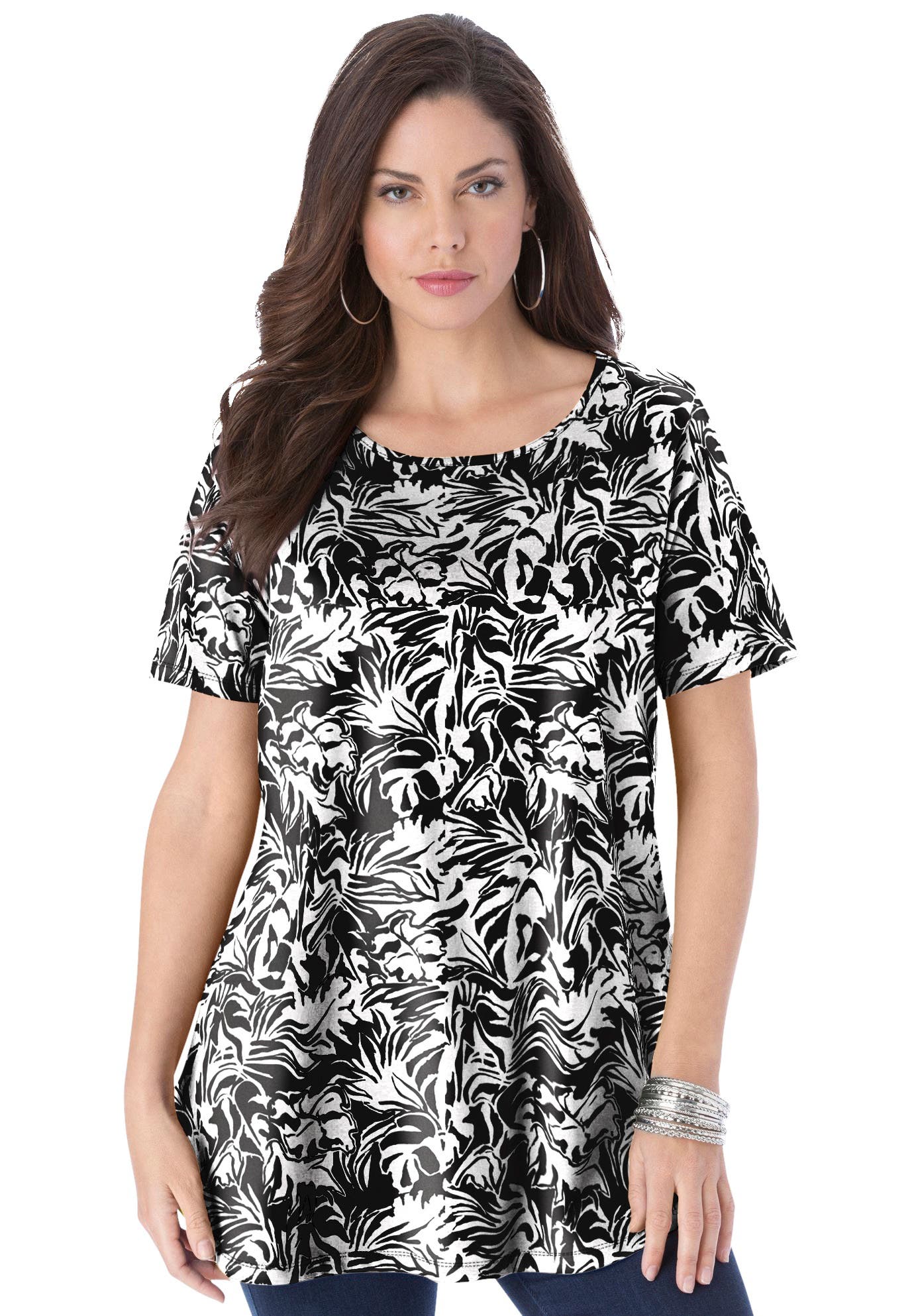BLACK GRAPHIC LEAVES