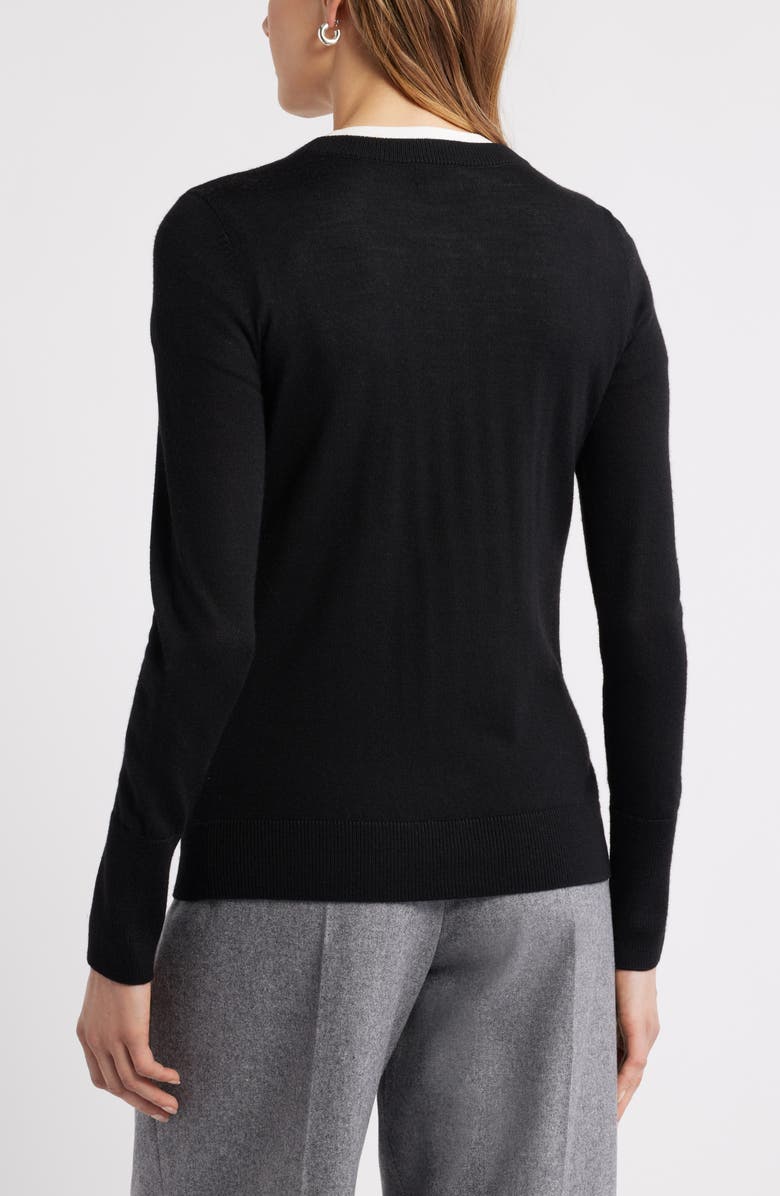 Caslon<sup>®</sup> Merino Wool Blend Crewneck Sweater, Alternate, color, Black
