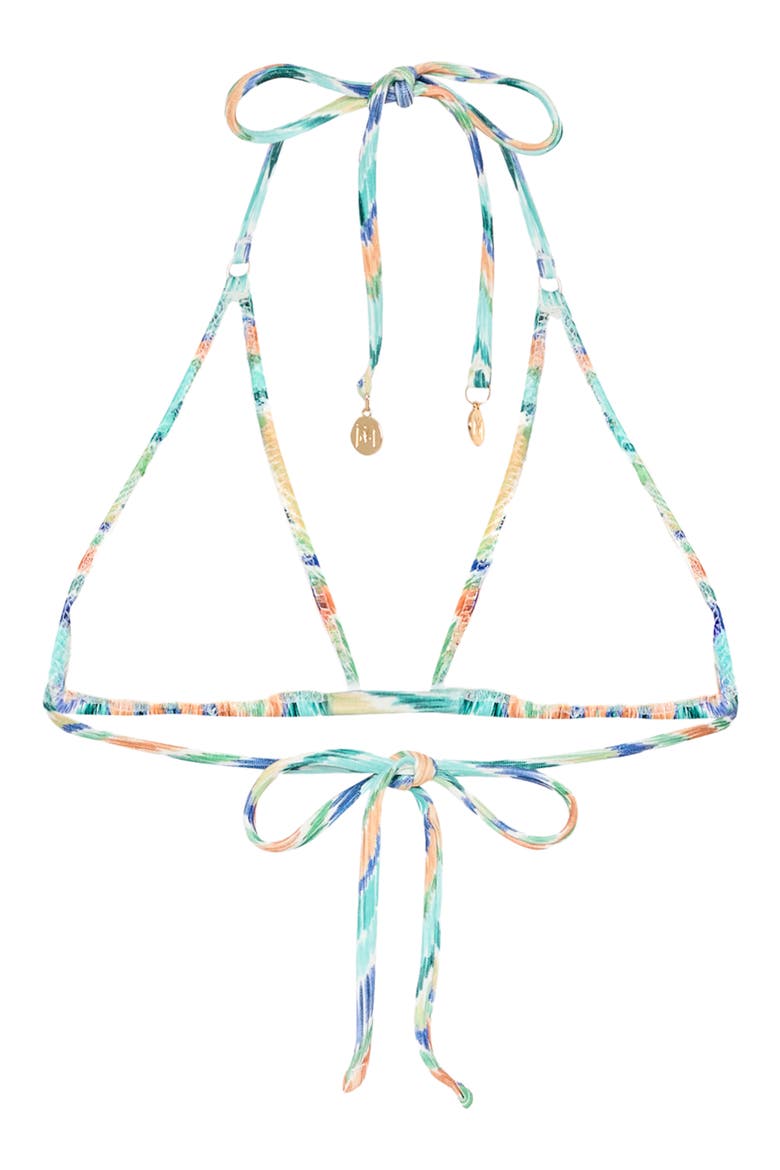 Tropical Chevron Stripe Triangle Bikini Top, Alternate, color, TROPICAL MULTI