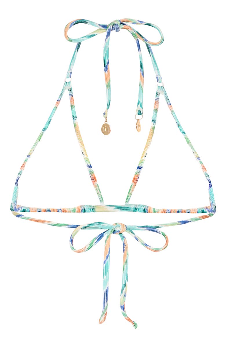 Milly Tropical Chevron Stripe Triangle Bikini Top, Alternate, color, Tropical Multi