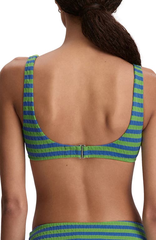 Polo Ralph Lauren Stripe Bikini Top In Green