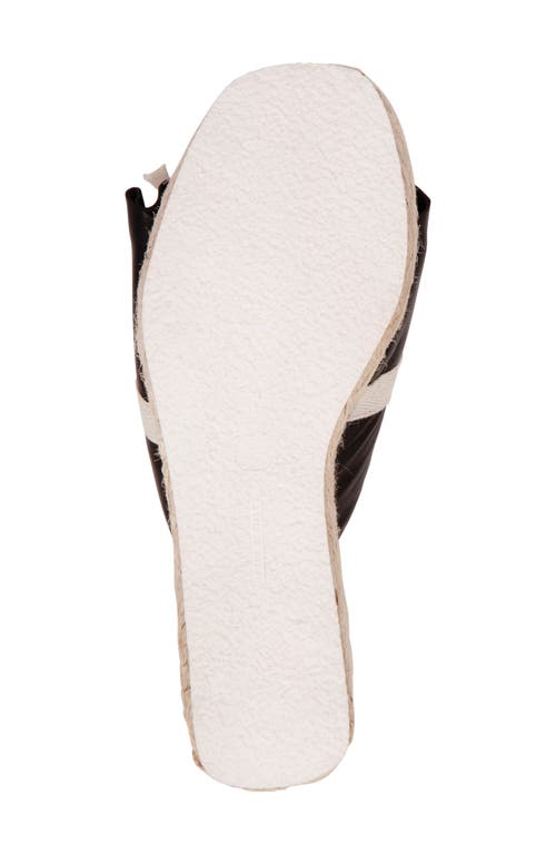 Beautiisoles Noelle Espadrille Platform Wedge Slide Sandal In Black