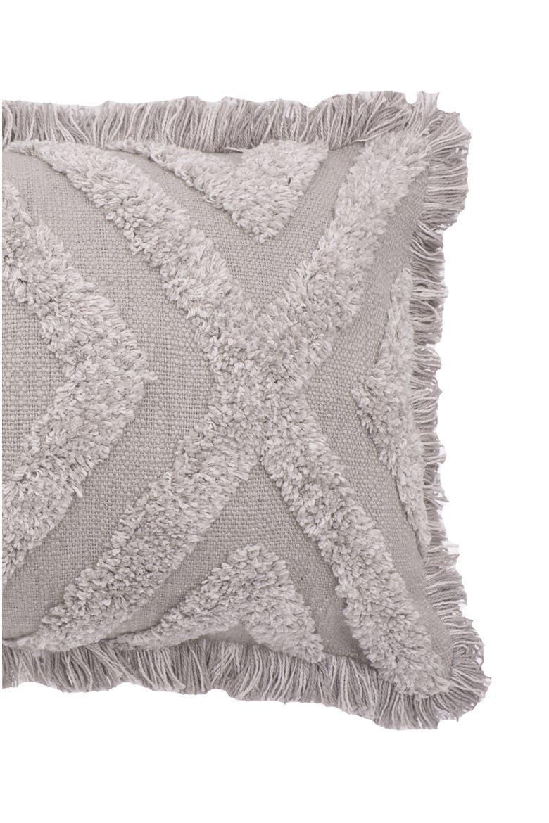 Link Woven Tufted Cotton Decorative Throw Pillow, Alternate, color, Gray