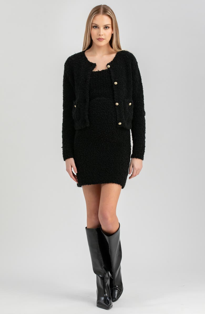 PIETRO BRUNELLI MATERNITY Verbier Strapless Bouclé Maternity Minidress, Alternate, color, Black