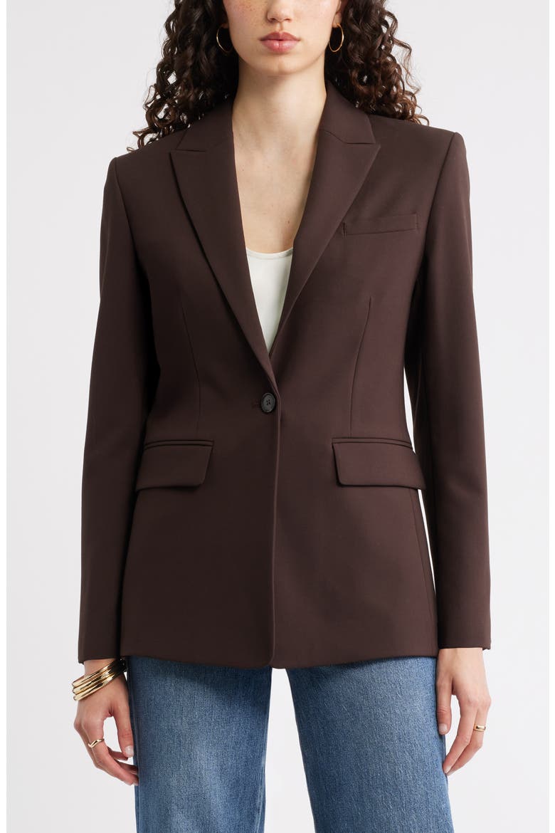 The Ingrid Classic Fit Blazer, Main, color, BROWN MOLE