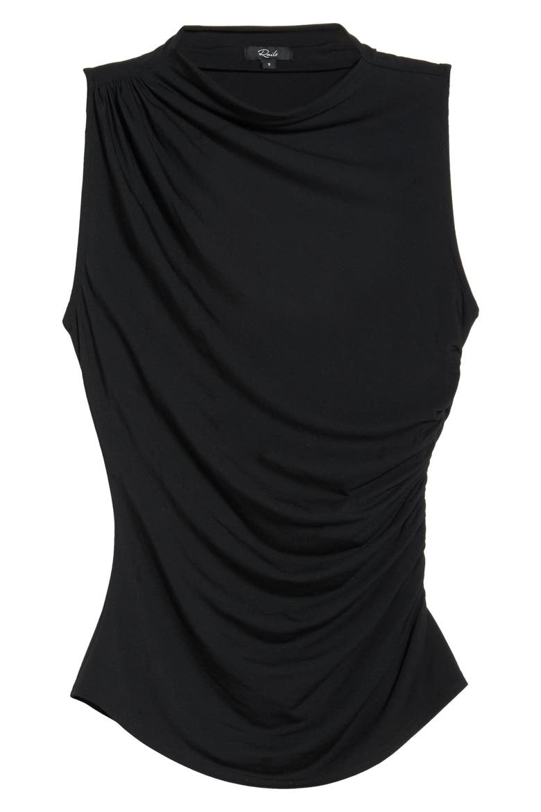Christen Ruched Sleeveless Top, Alternate, color, BLACK