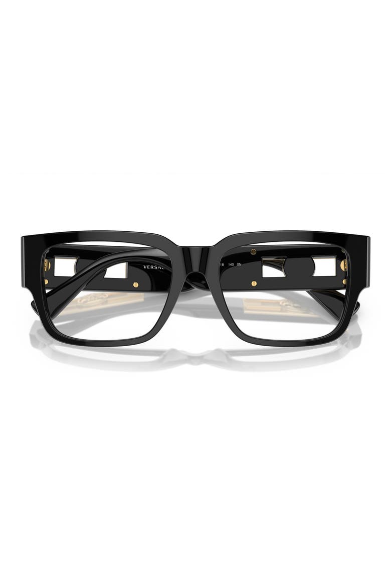 55mm Square optical glasses, Alternate, color, SHINY BLACK