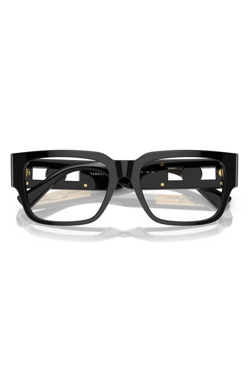 Versace 55mm Square Optical Glasses In Shiny Black