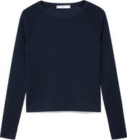 MANGO Raglan Sleeve Cotton Blend Sweater