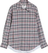 Victoria Beckham Relaxed Plaid Cotton & Virgin Wool Cocoon Shacket