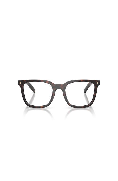 Prada 53mm Rectangle Optical Glasses In Brown