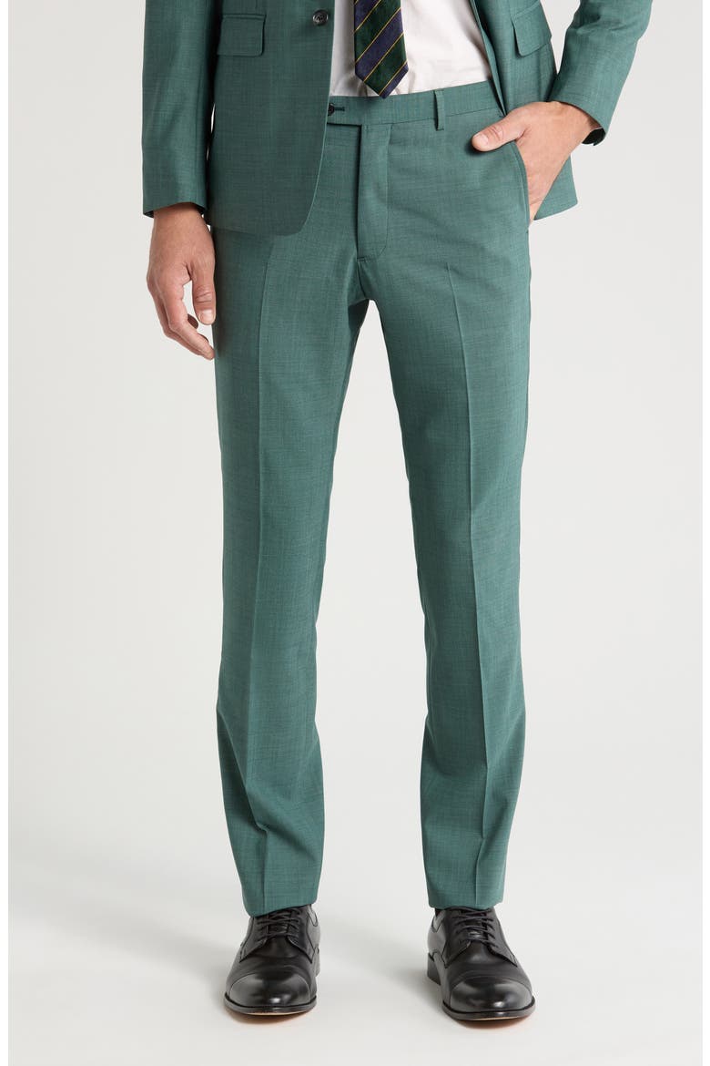 Solid Virgin Wool Pants, Main, color, GREEN