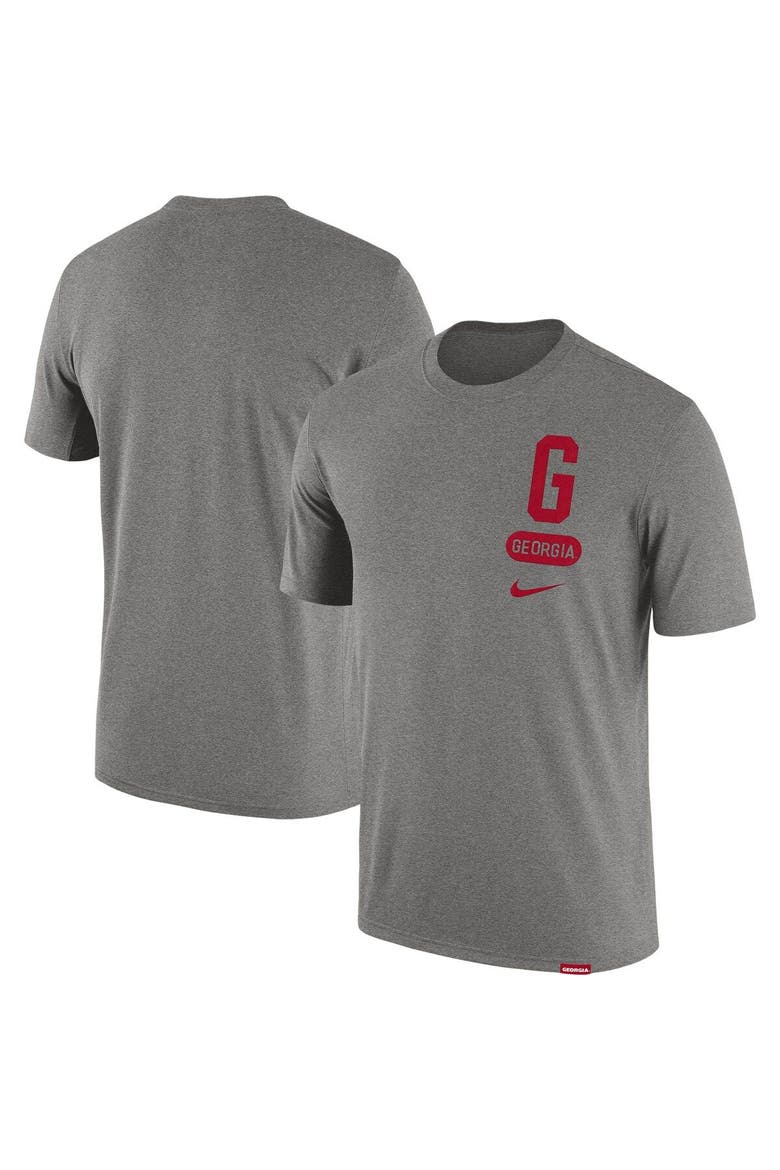 Men's Nike Heather Gray Georgia Bulldogs Campus Letterman Tri-Blend T-Shirt, Main, color, Heather Gray
