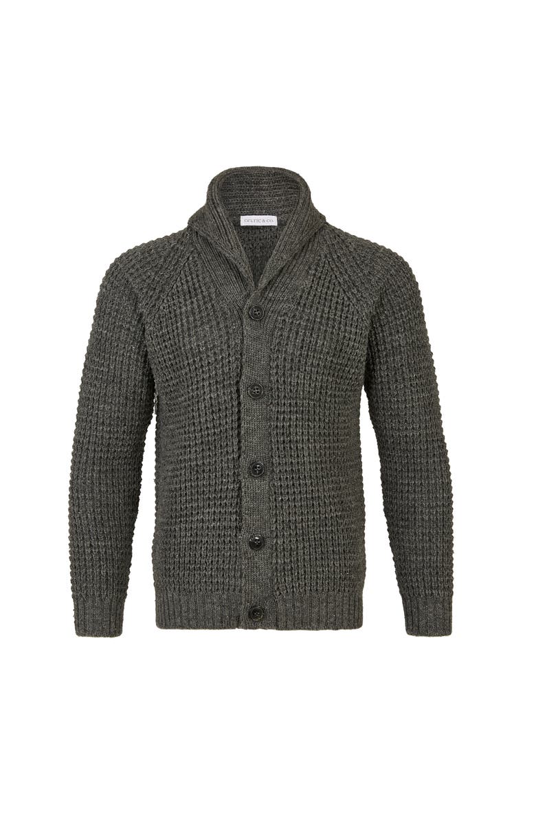 Celtic & Co. British Waffle Stitch Cardigan, Alternate, color, Derby Grey
