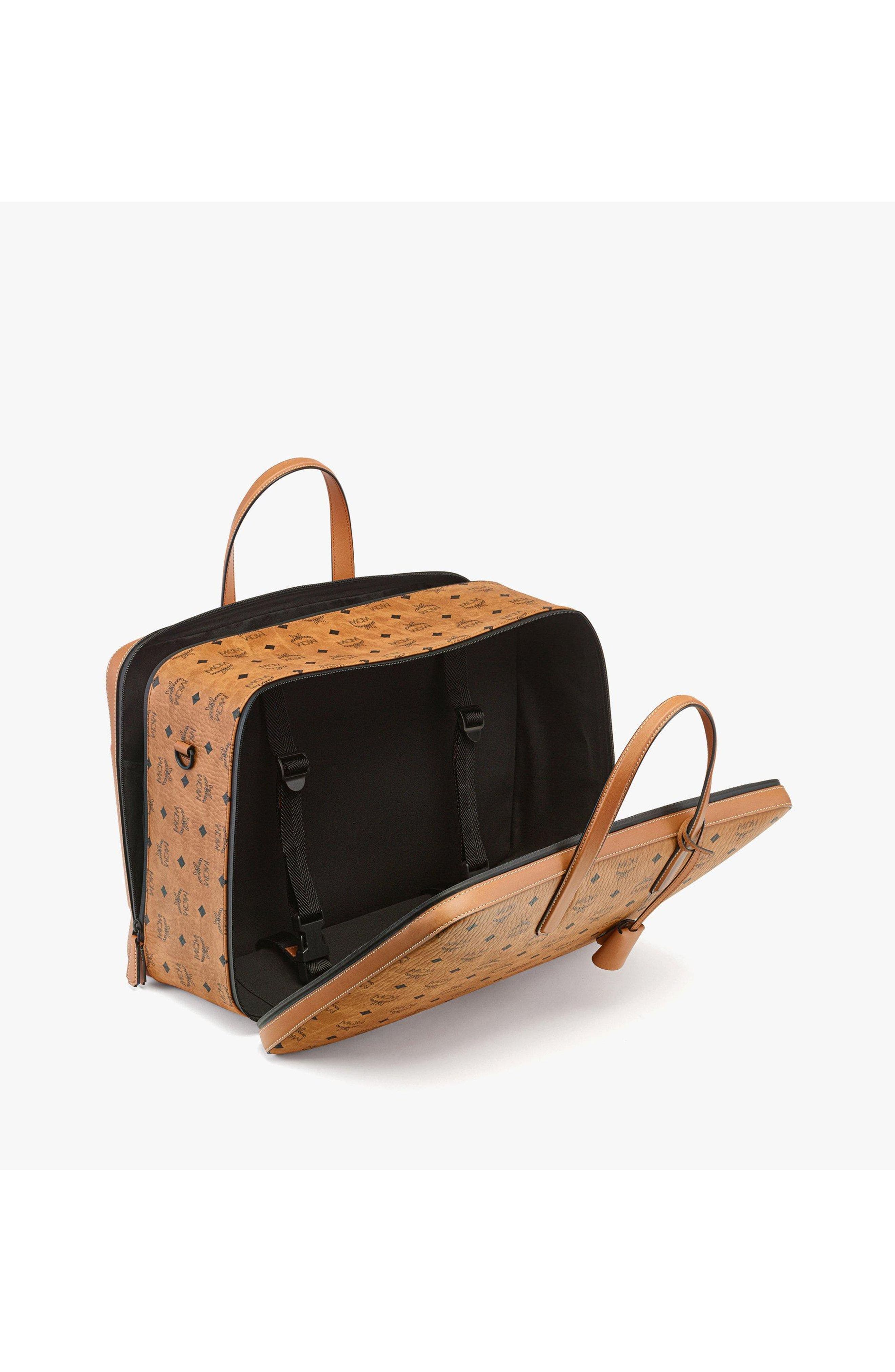 MCM Ottomar Garment Bag in Visetos, Alternate, color, Cognac