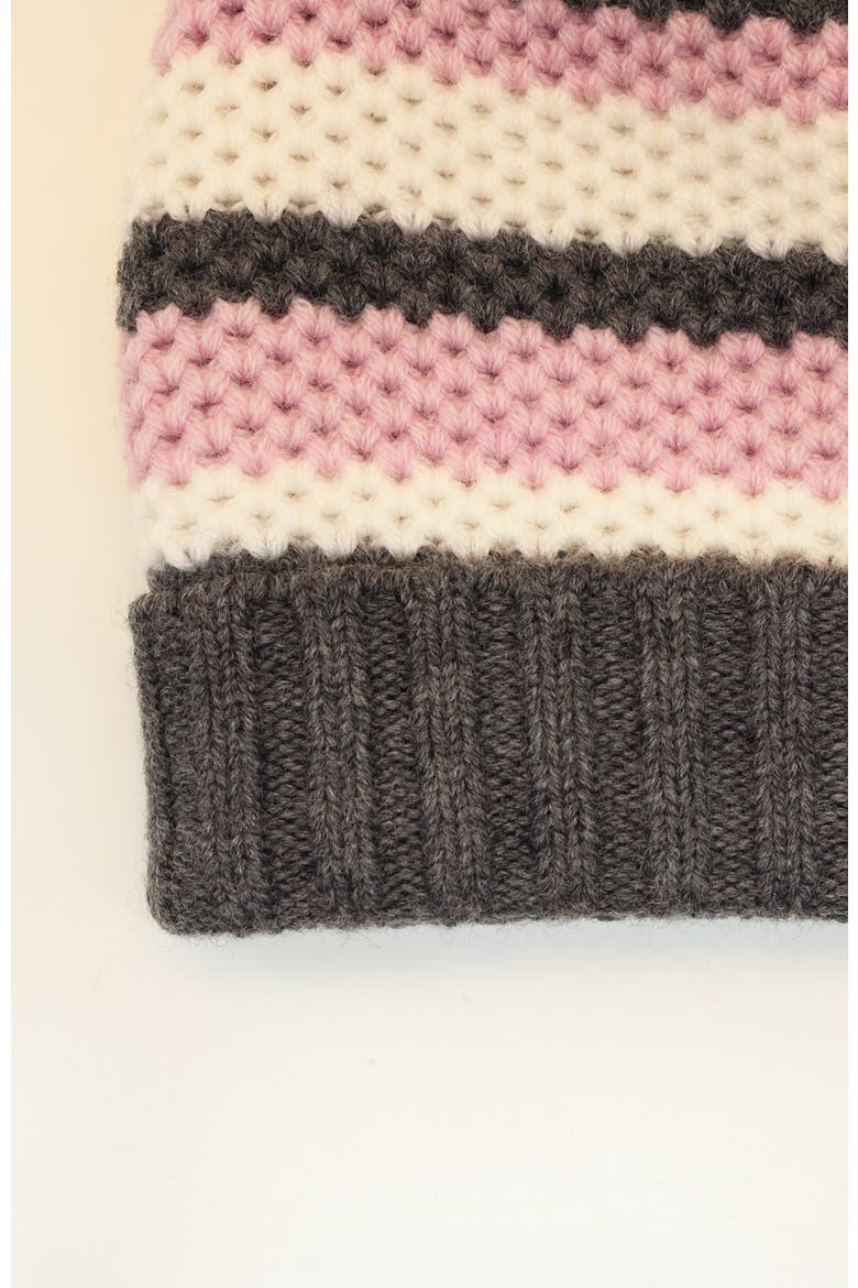 Merino chunky striped hat, Alternate, color, DARK GREY/PINK